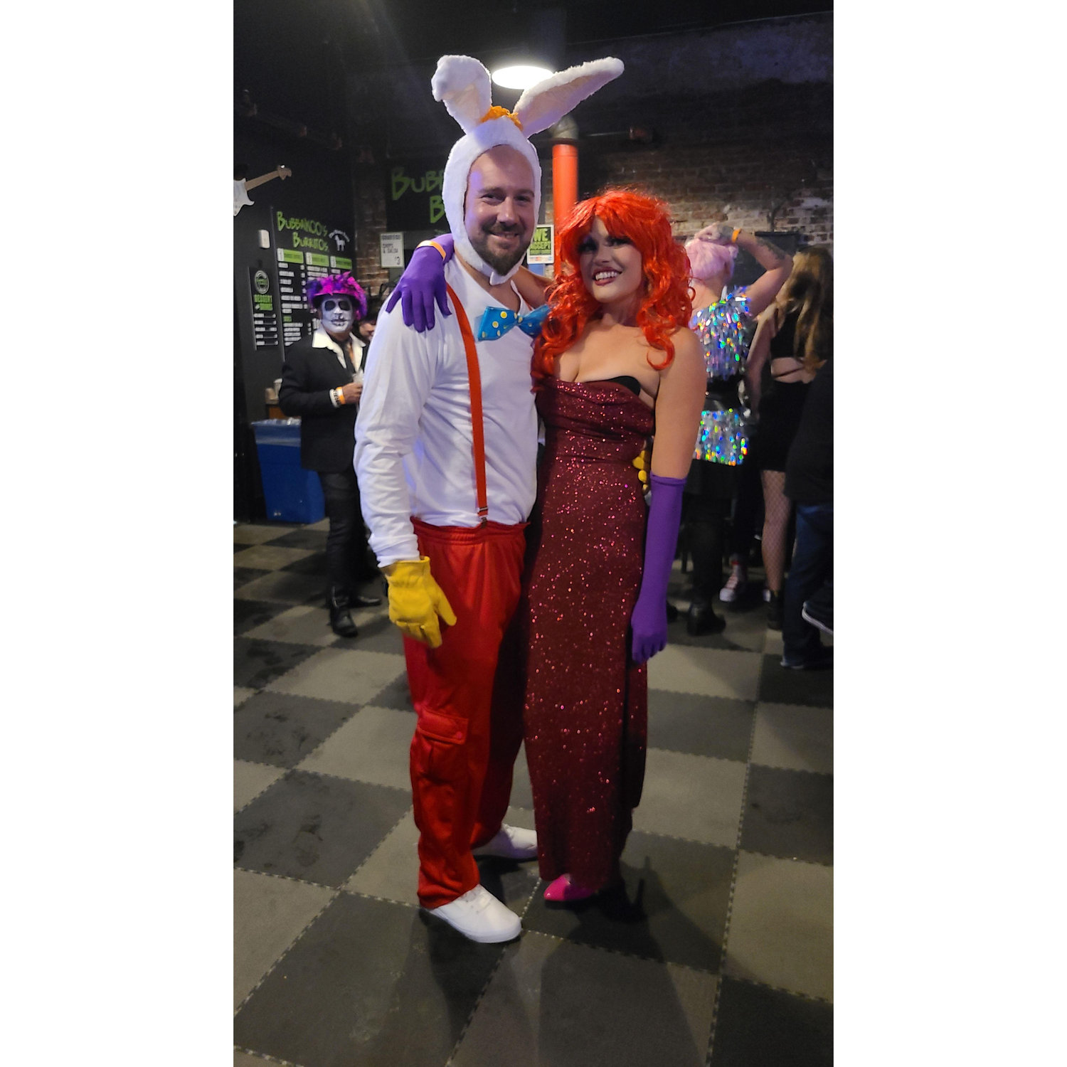 Our first Halloween and couples costumes! Roger and Jessica Rabbit at the Stone Pony.