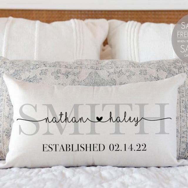 Custom engagement gift, gift for couple, Wedding gift, gift for bride, Wedding Gifts, Wedding Gifts for Couple, Custom Pillow