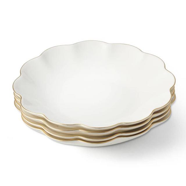 AERIN Scalloped Appetizer Plates, Set of 4