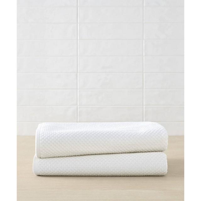 2pc Lilly Cotton Bath Towel Set White - Blue Loom