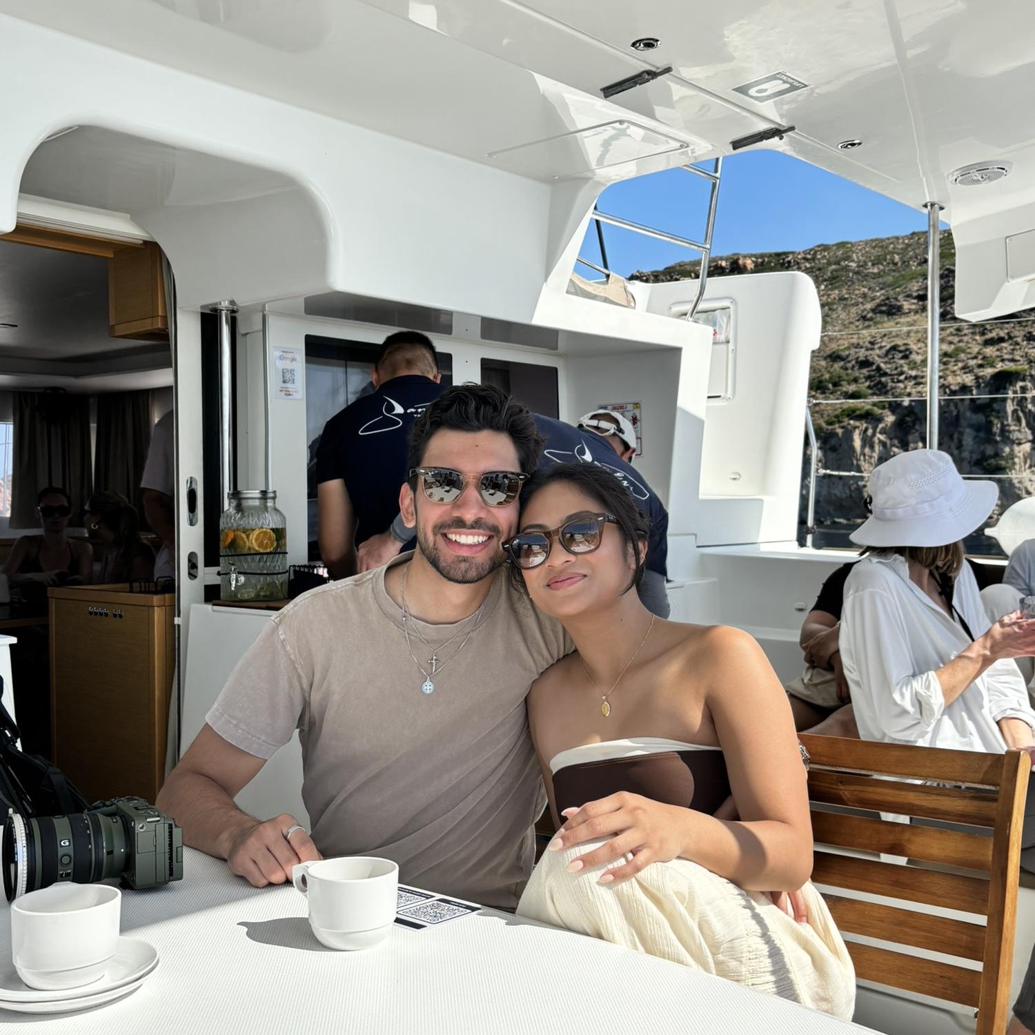 Sailing through the Greek island of Milos