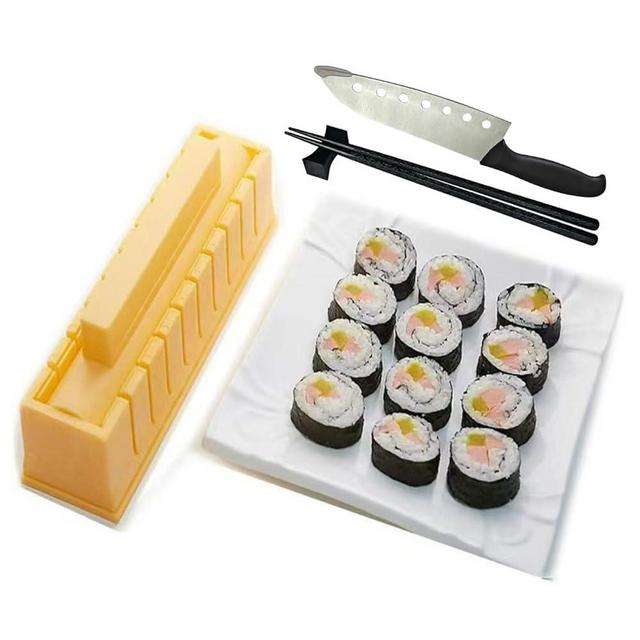 YUHE Sushi Maker, DIY Sushi Mold Set - Easy Sushi Making Kit, with Chopsticks, Chopstick Rest and Sushi Knife (Make Round Shaped Sushi)