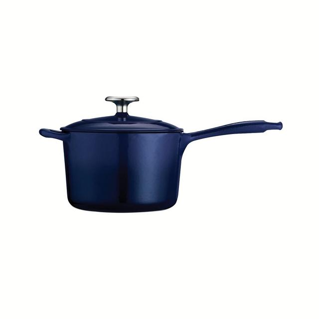 Tramontina Gourmet 2.5qt Enameled Cast Iron Sauce Pan with Lid Cobalt