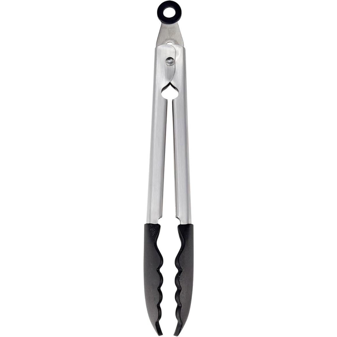 KitchenAid Silicone Tipped Stainless Steel Tongs, 9 Inch, Black