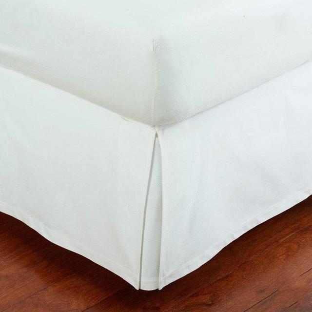 Mk Collection 100% Long Staple Brushed Microfiber Comfortable Pleated Bed-Skirt Solid New (King, White)