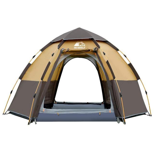 Hewolf Waterproof Instant Camping Tent - 2/3/4 Person Easy Quick Setup Dome Family Tents for Camping,Double Layer Flysheet Can be Used as Pop up Sun Shade