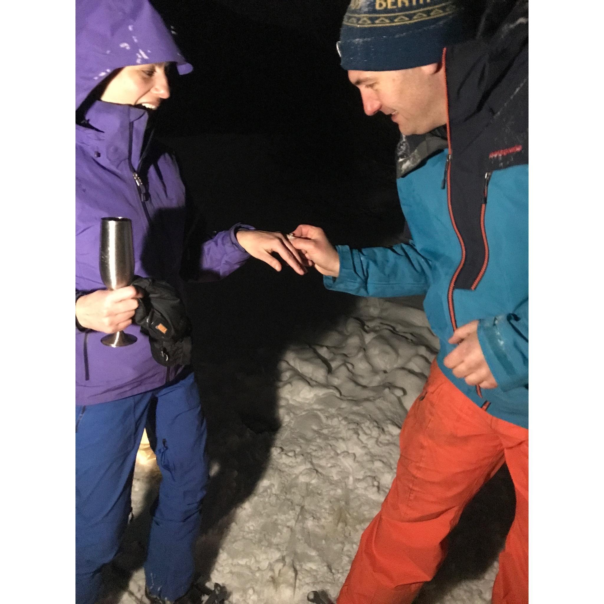 We're engaged!  In a blizzard!
