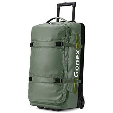 Gonex Rolling Duffle Bag with Wheels, 70L Water Repellent Wheeled Travel Duffel Carry On Luggage with rollers 26 inch, Olive Green