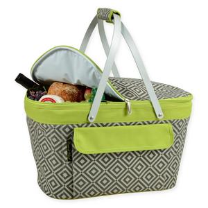 Picnic at Ascot Diamond Insulated Market Basket in Green