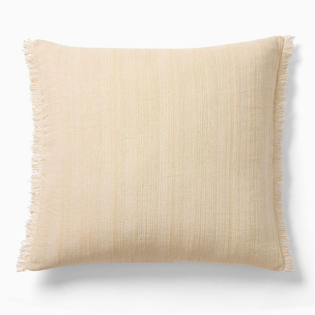 Textured Fringe Pillow Cover, 24x24, SAND
