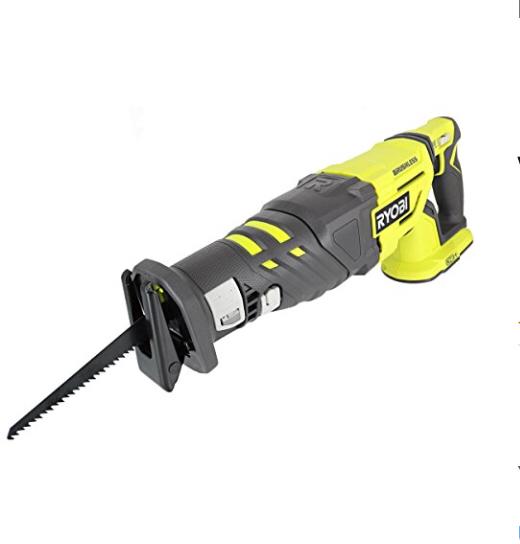 Ryobi P517 18V Lithium Ion Cordless Brushless 2,900 SPM Reciprocating Saw w/ Anti-Vibration Handle and Tool-Less Blade Changing (Battery Not Included, Power Tool Only)