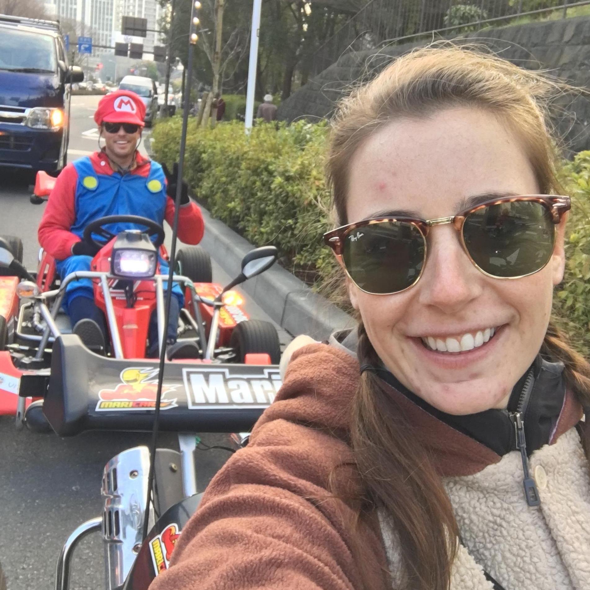 MariKart through downtown Tokyo Japan
