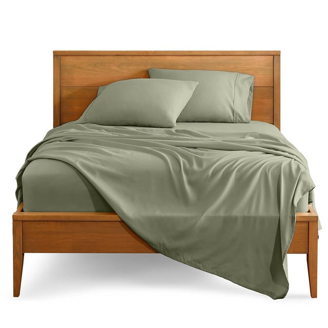 Bare Home Full Sheet Set - Luxury 1800 Ultra-Soft Microfiber Full Bed Sheets - Double Brushed - Deep Pockets - Easy Fit - 4 Piece Set - Bedding Sheets & Pillowcases (Full, Sage)