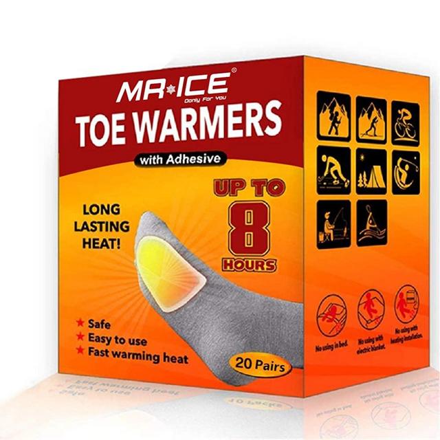 MR.ICE Toe Warmers and Insole Feet Warmers and Body Warmers - Disposable with Adhesive Back Warmers - Air Activated Heating Patch - Long Last to 8 Hours Hot Warmers