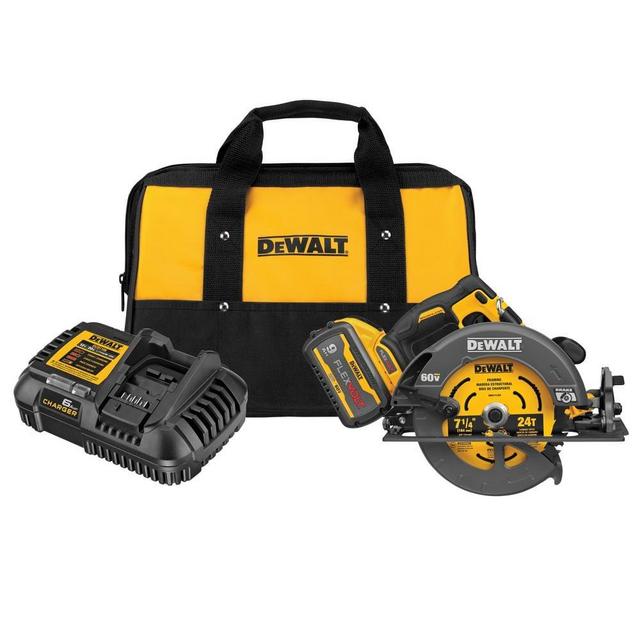 FLEXVOLT 60-Volt MAX Cordless Brushless 7-1/4 in. Circular Saw with Brake with (1) FLEXVOLT 9.0Ah Battery