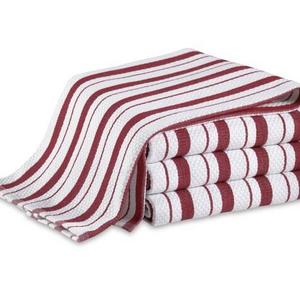 Williams Sonoma Classic Striped Towels, Set of 4, Claret Red