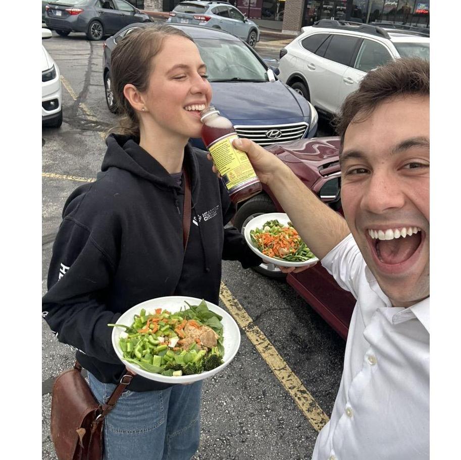 Ellie loves when Donovan helps her drink kombucha!