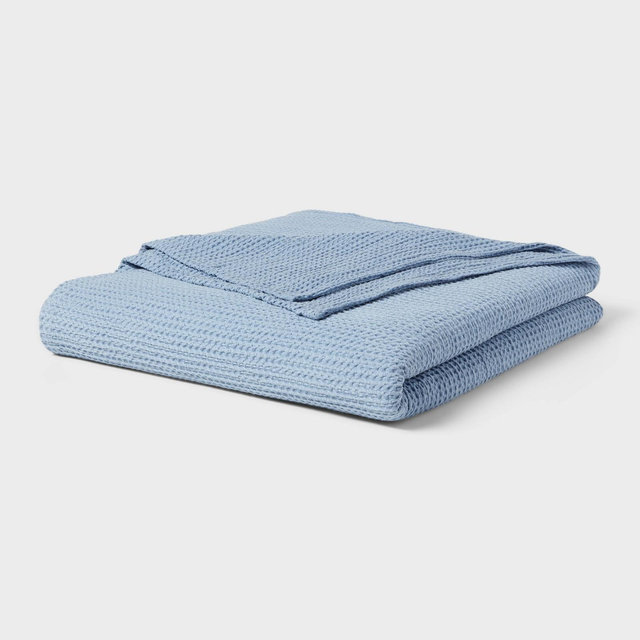 King TENCEL® Lyocell Waffle Bed Blanket Light Blue - Threshold™