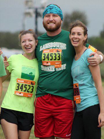 Trent and Rose (with Katie!) at the Muckfest MS mud run. Just 2 weeks into dating!