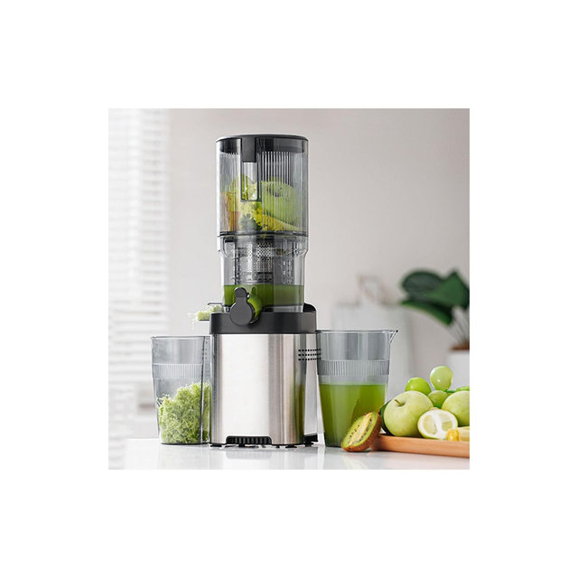 5.2 in Masticating Juicer with 200W Motor, 60RPM Slow Cold Press Juicer, Triple Filtration, Stainless Steel Juicer Fit for Whole Fruits & Vegetables
