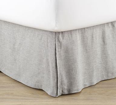 Basic Belgian Linen Bed Skirt - Flagstone
