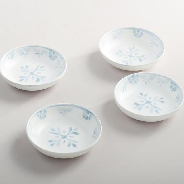 Chambray Tile Stoneware Dip Bowls, Set of 4