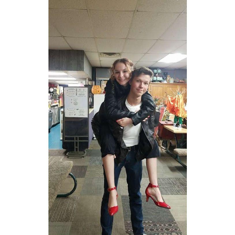 Dressing as Sandy and Danny for Halloween