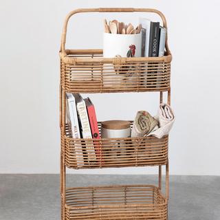 3-Tier Hand-Woven Wicker Stand