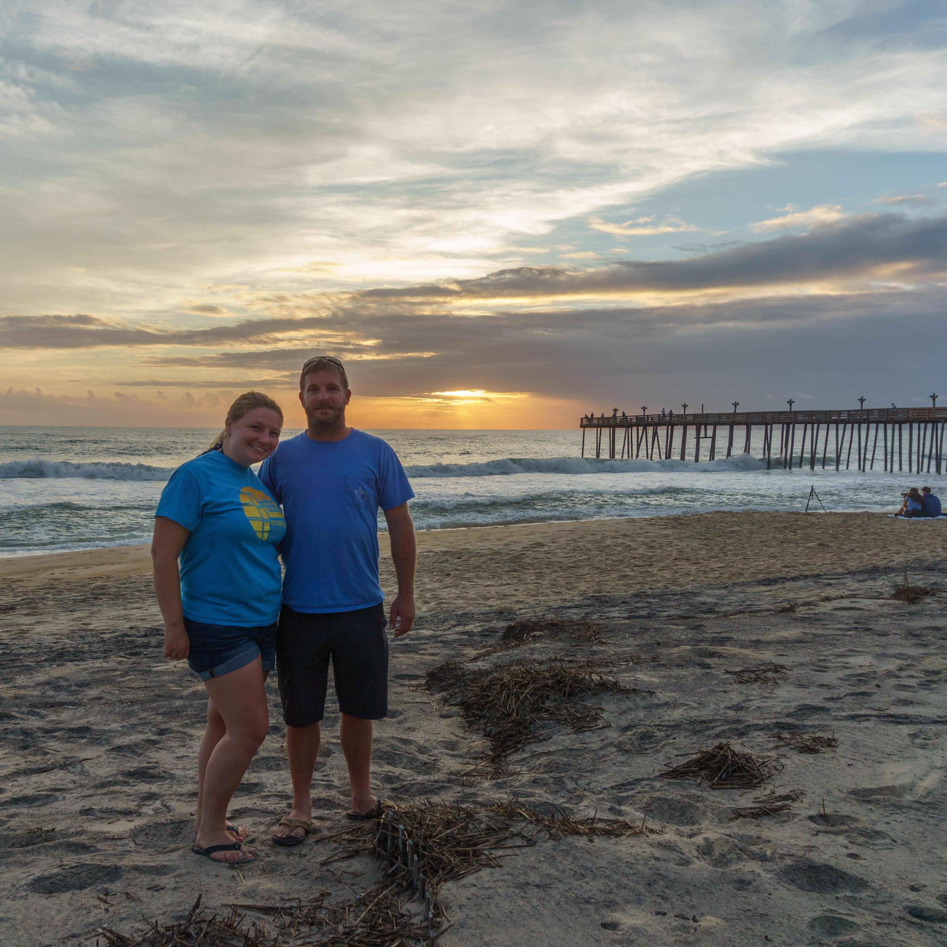 I made Nathan wake up early to take me down to the Kitty Hawk pier so I could get sunset photos.