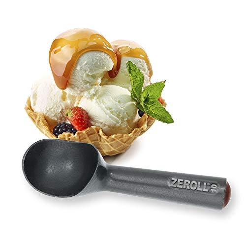 Zeroll 1010-ZT Zerolon Hardcoat Anodized Commercial Ice Cream Scoop with Unique Liquid Filled Heat Conductive Handle Easy Release 20 Scoops per Gallon Made in USA, 4-Ounce, BLACK