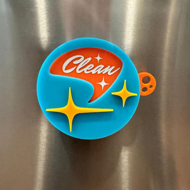 3D Mid Century Modern "Space Age" Dishwasher Magnet | Clean Dirty Dishes | Dishwasher Dial | Retro Kitchen | Atomic Avocado Designs®
