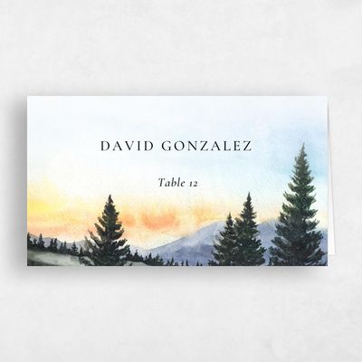 Fall, Green Wedding Place Card - Deepcreek