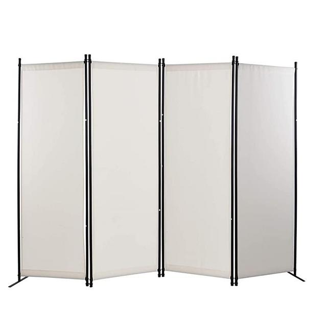 GOJOOASIS 4 Panel Room Divider Folding Privacy Screen Home Office Dorm Decor (White)