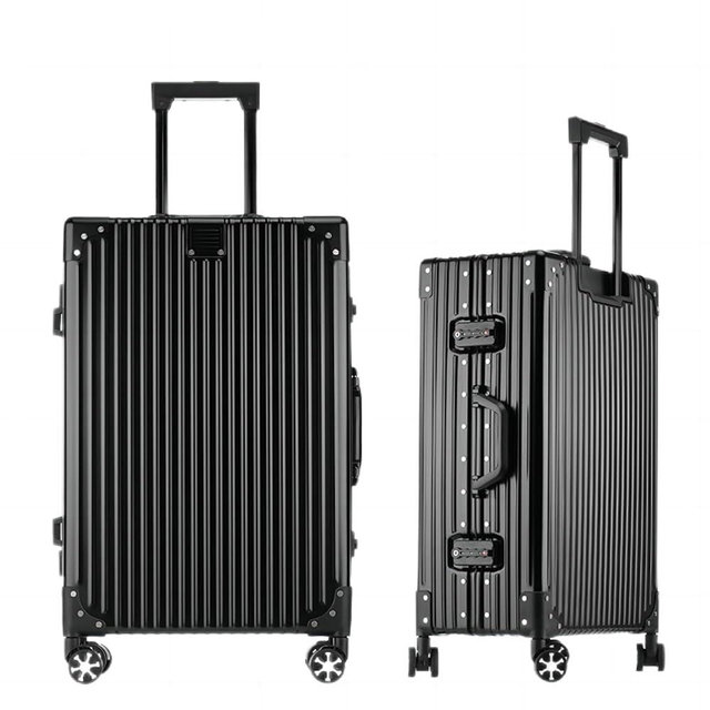 HotWay All Aluminum Carry On Luggage, 20 Inch Hard Shell Suitcase with Spinner Wheels and TSA Lock, Luggage for Business Travel (22x14x9 Airline Approved), Black