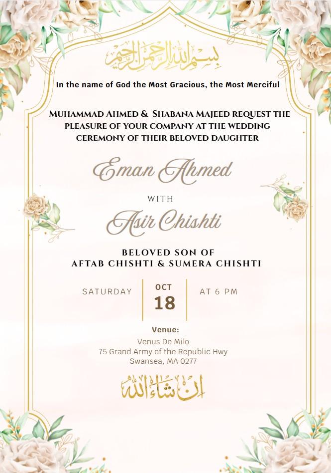 The Wedding Website of Eman Ahmed and Asir Chishti