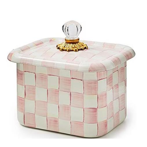 MacKenzie-Childs Check Enamel Glass Knob Recipe Box