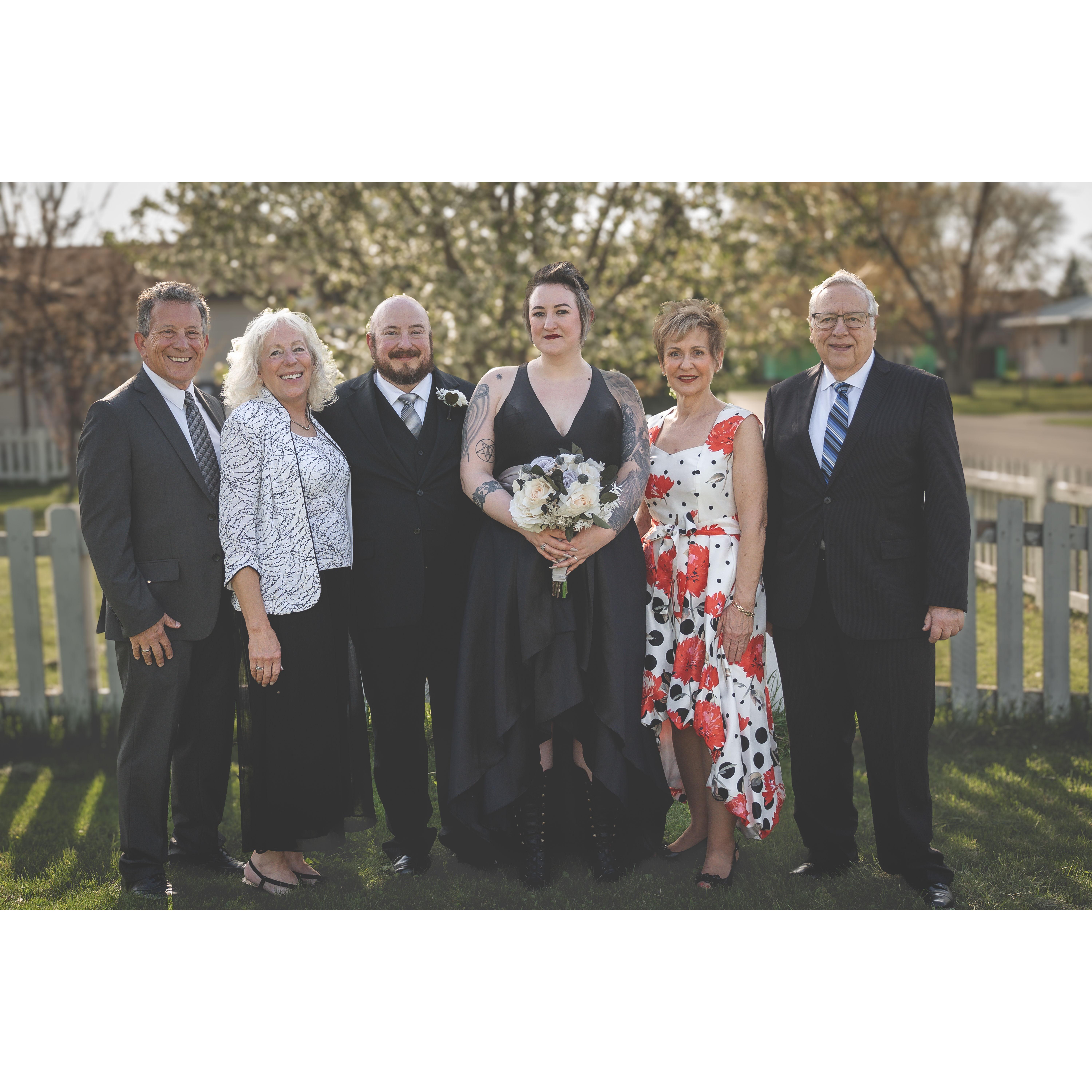 The proud parents with the newlyweds!