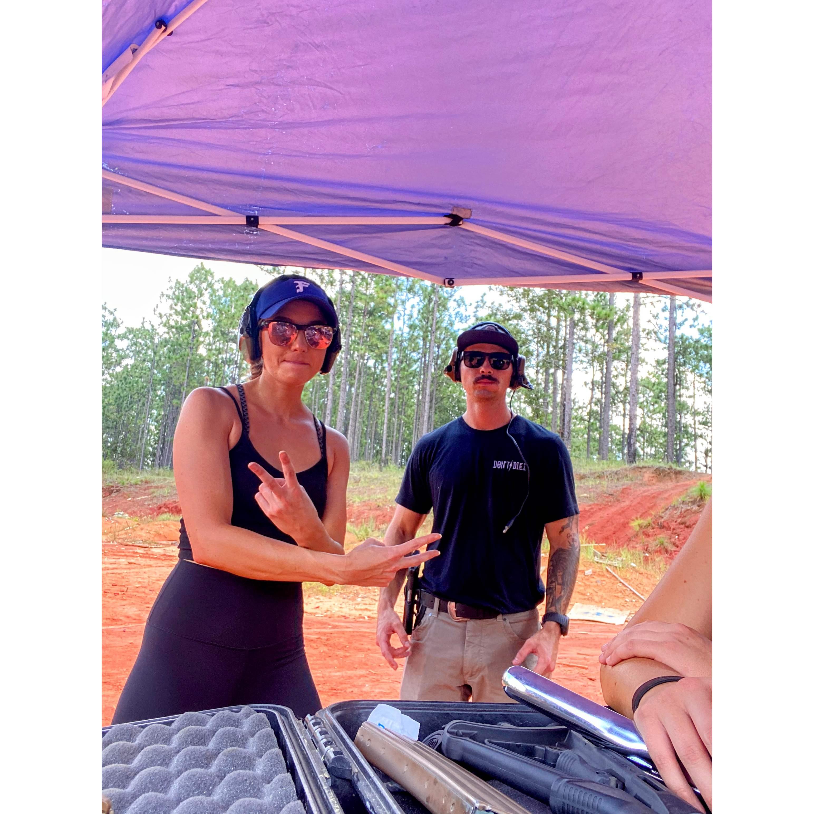 The first conversation we ever had was about shooting guns, and it is still a favorite topic of conversation
