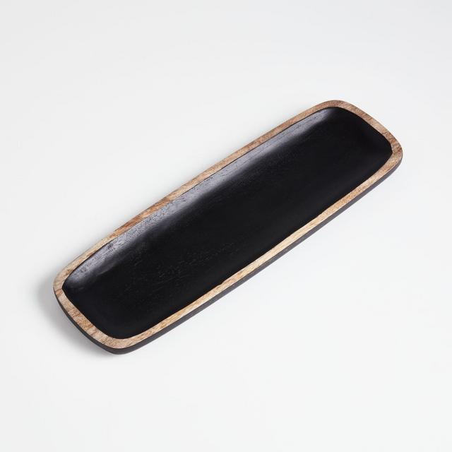 Lex Black Wood Rectangle Platter