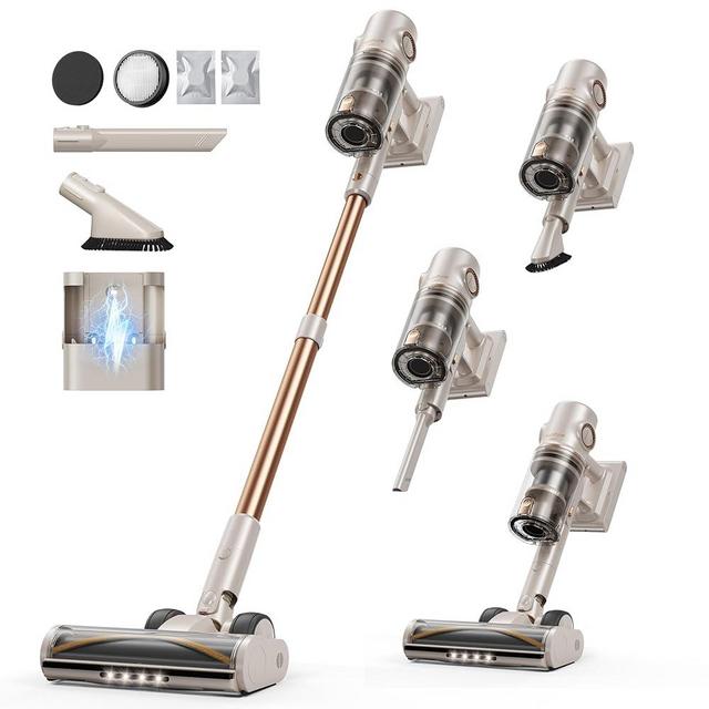 Cordless Vacuum Cleaner,80Mins/50kpa Vacuum Cleaners for Home,Stick Vacuums with Self-Standing,Touch Screen,LED Headlights, Anti-tangle,Rechargeable,Lightweight,for Carpet,Hard Floor, Pet Hair(P7 Pro)