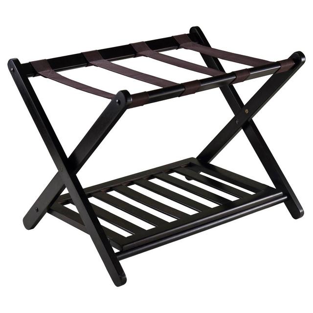 Reese Luggage Rack With Shelf Dark Espresso Brown - Winsome