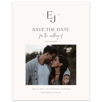 Beige Wedding Digital Save the Date - Bayway Portrait