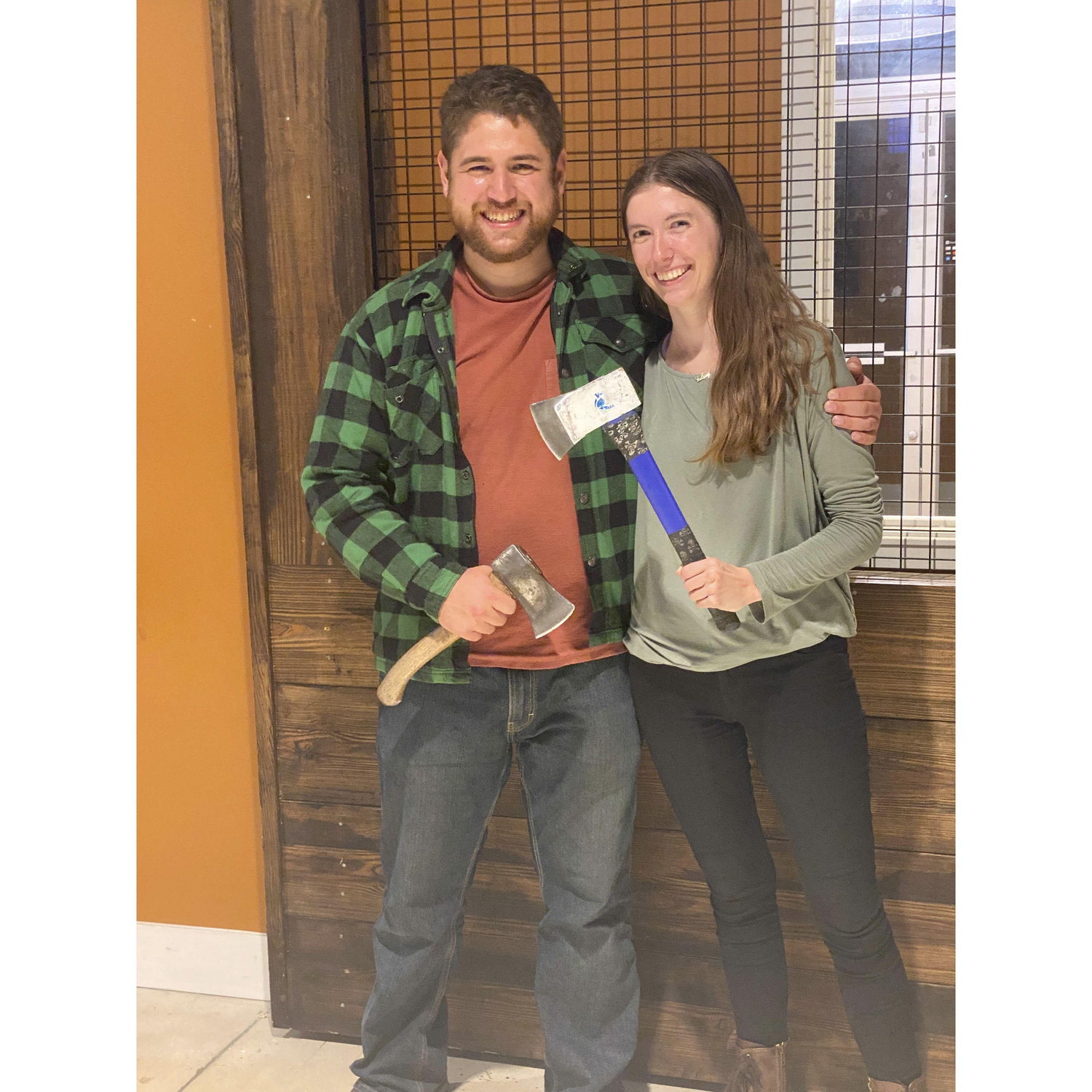 This was our first photo taken of the two of us together! Notice our green for our St. Patrick's day date.
