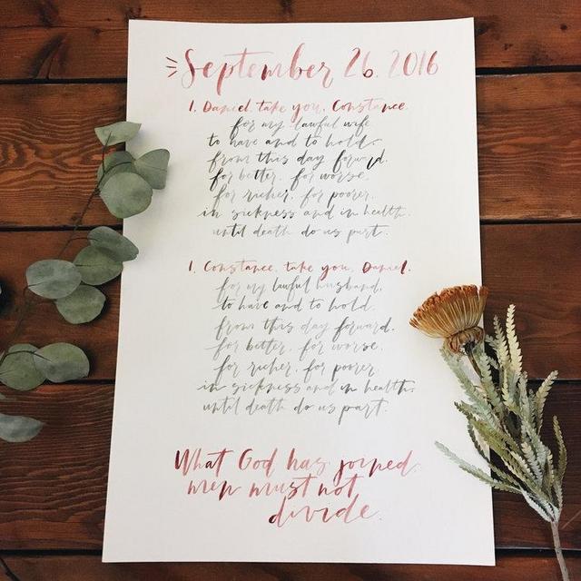Custom Watercolor Vows