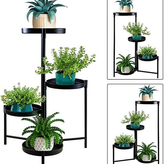 4-Tier Heavy Duty Plant Potted Stand, Indoor & Outdoor Home Décor, Holder Shelf Rack, Corner Flower Stand, Decorative Display Rack for Potted Plant