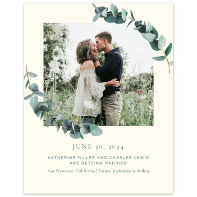 Butter, Yellow Wedding Digital Save the Date - Galata Wreath