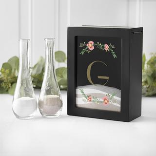 Personalized Floral Unity Sand Ceremony Shadow Box