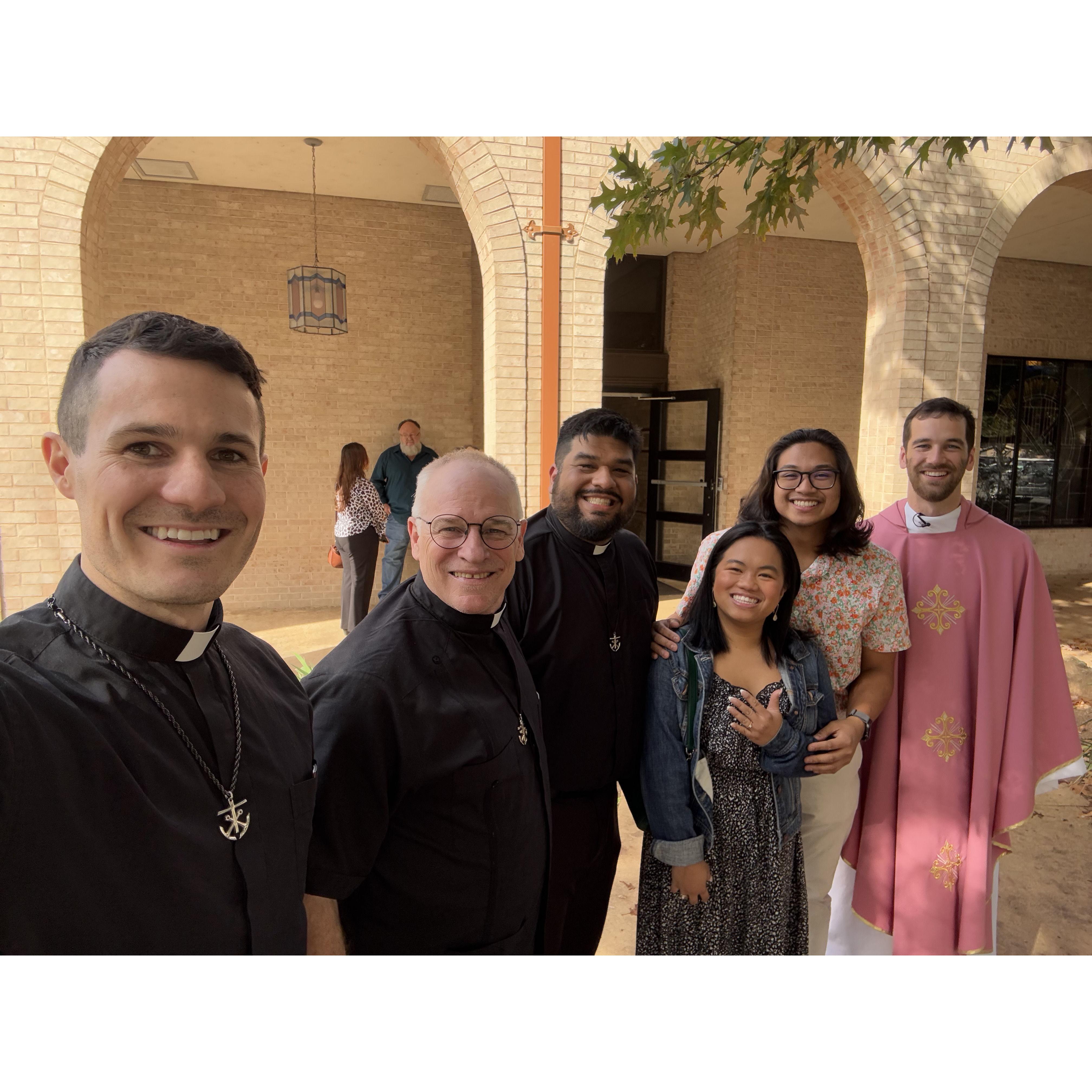 Gaudete Sunday Blessings ✨
On this Sunday of joy, we shared the beautiful news of our engagement with our priests — a moment filled with gratitude, love, and the grace of God’s perfect timing.