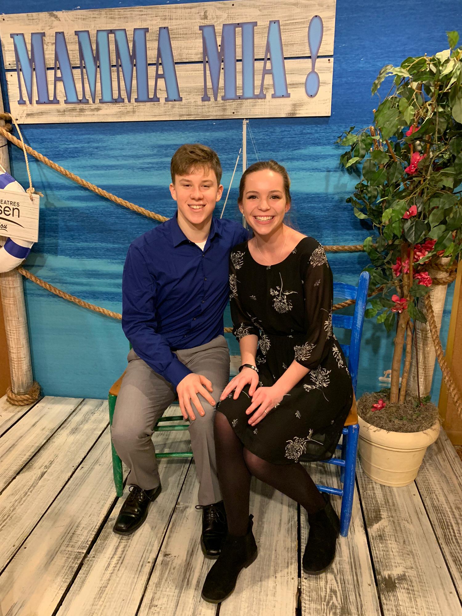 Asa took Faith on a surprise date to Chanhassen Dinner Theater to see 'Mamma Mia!' to celebrate a year of being together! January 2020.