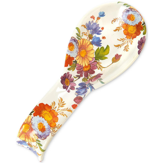 Mackenzie-Childs White Flower Market Spoon Rest